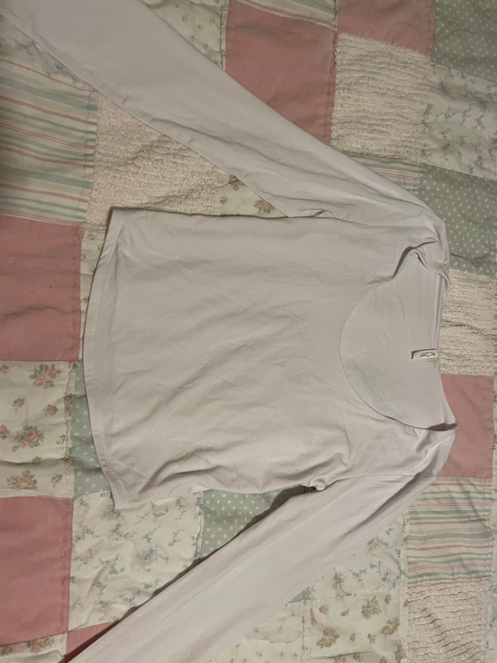 BE COOL Los Angeles White Scoop Neck Long Sleeve Top